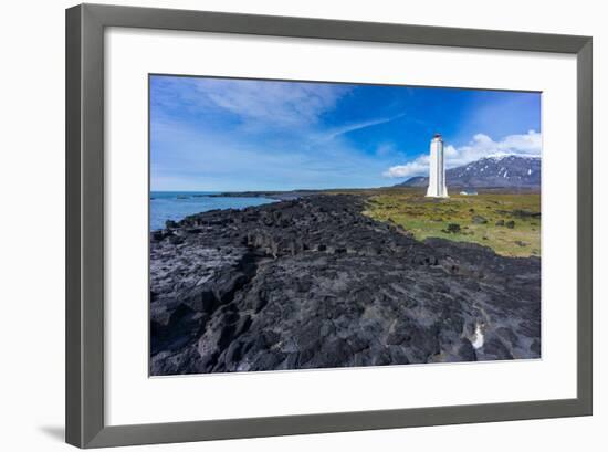 Peninsula Snaefellsnes, Lighthouse Malariff-Catharina Lux-Framed Photographic Print