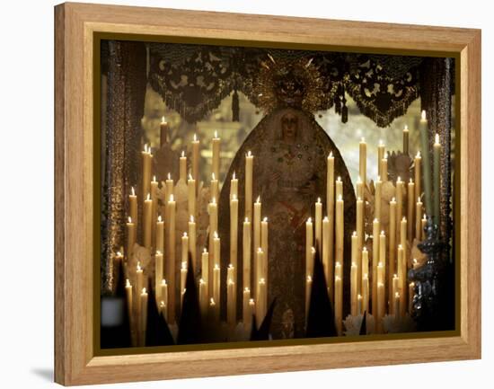 Penitents Follow La Macarena During a Holy Week Procession-null-Framed Premier Image Canvas