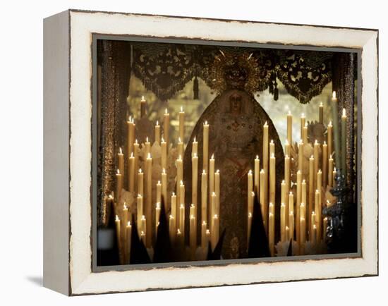 Penitents Follow La Macarena During a Holy Week Procession-null-Framed Premier Image Canvas