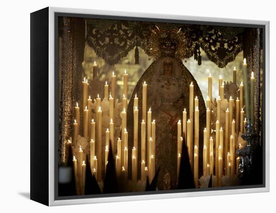 Penitents Follow La Macarena During a Holy Week Procession-null-Framed Premier Image Canvas
