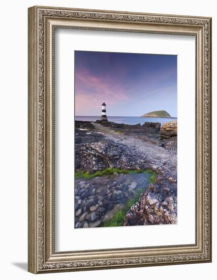 Penmon Point Lighthouse and Puffin Island, Anglesey, North Wales-Adam Burton-Framed Photographic Print