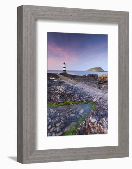 Penmon Point Lighthouse and Puffin Island, Anglesey, North Wales-Adam Burton-Framed Photographic Print