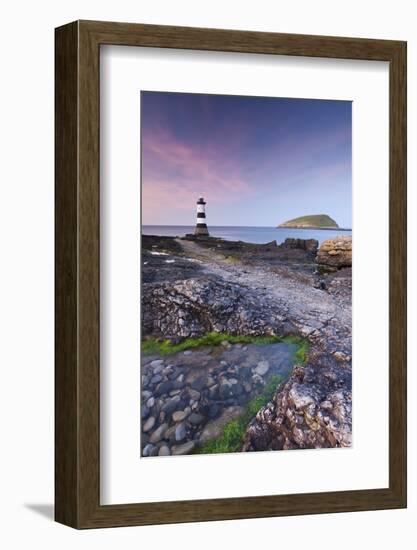 Penmon Point Lighthouse and Puffin Island, Anglesey, North Wales-Adam Burton-Framed Photographic Print