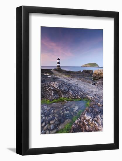 Penmon Point Lighthouse and Puffin Island, Anglesey, North Wales-Adam Burton-Framed Photographic Print