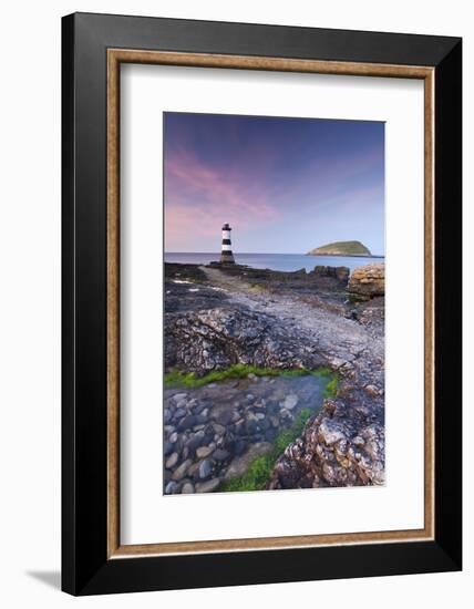 Penmon Point Lighthouse and Puffin Island, Anglesey, North Wales-Adam Burton-Framed Photographic Print