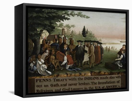 Penn's Treaty with the Indians, 1840-45-Edward Hicks-Framed Premier Image Canvas