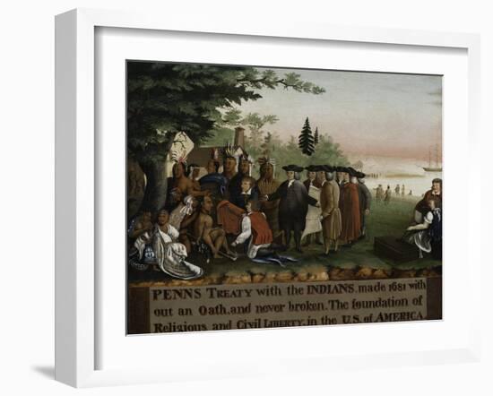 Penn's Treaty with the Indians, 1840-45-Edward Hicks-Framed Giclee Print