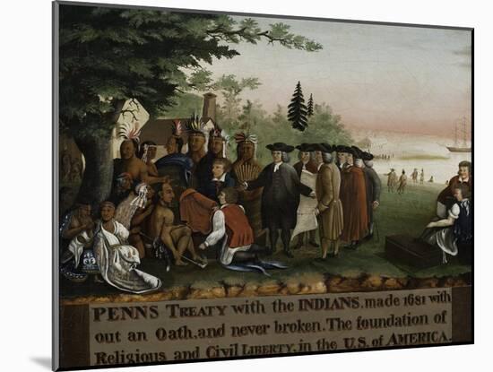 Penn's Treaty with the Indians, 1840-45-Edward Hicks-Mounted Giclee Print