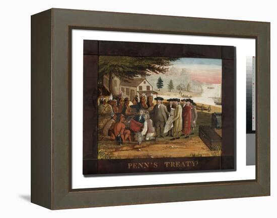 Penn's Treaty with the Indians, C.1830-35 (Oil on Canvas)-Edward Hicks-Framed Premier Image Canvas