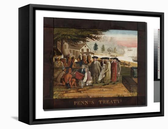 Penn's Treaty with the Indians, C.1830-35 (Oil on Canvas)-Edward Hicks-Framed Premier Image Canvas