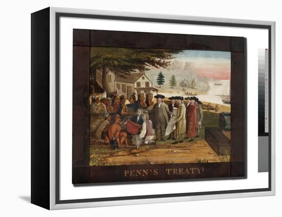 Penn's Treaty with the Indians, C.1830-35 (Oil on Canvas)-Edward Hicks-Framed Premier Image Canvas