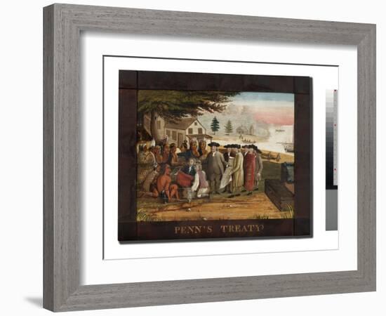 Penn's Treaty with the Indians, C.1830-35 (Oil on Canvas)-Edward Hicks-Framed Giclee Print