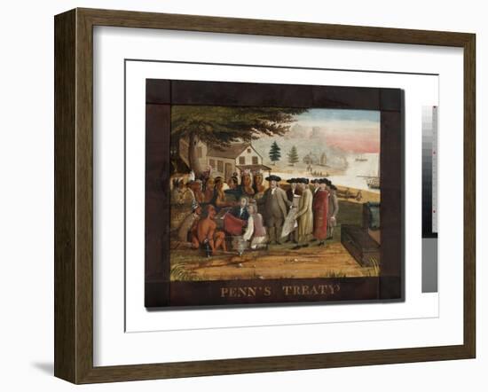 Penn's Treaty with the Indians, C.1830-35 (Oil on Canvas)-Edward Hicks-Framed Giclee Print