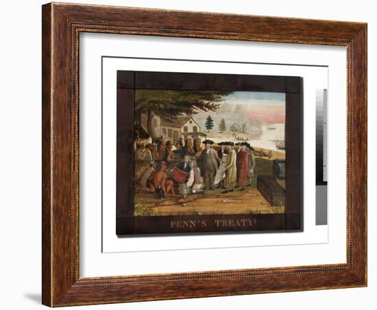 Penn's Treaty with the Indians, C.1830-35 (Oil on Canvas)-Edward Hicks-Framed Giclee Print