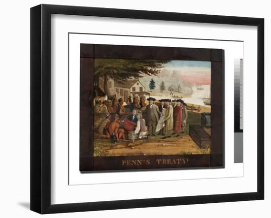 Penn's Treaty with the Indians, C.1830-35 (Oil on Canvas)-Edward Hicks-Framed Giclee Print