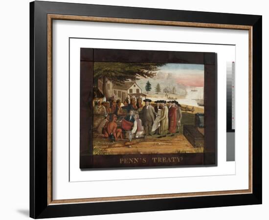 Penn's Treaty with the Indians, C.1830-35 (Oil on Canvas)-Edward Hicks-Framed Giclee Print