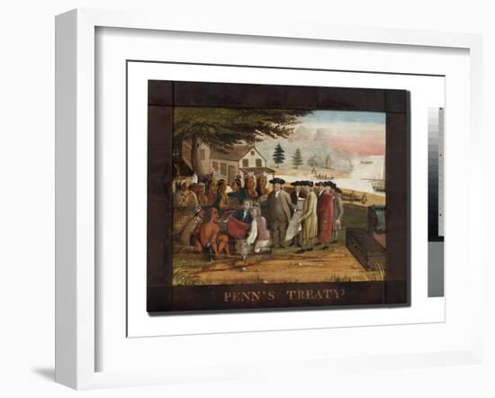 Penn's Treaty with the Indians, C.1830-35 (Oil on Canvas)-Edward Hicks-Framed Giclee Print