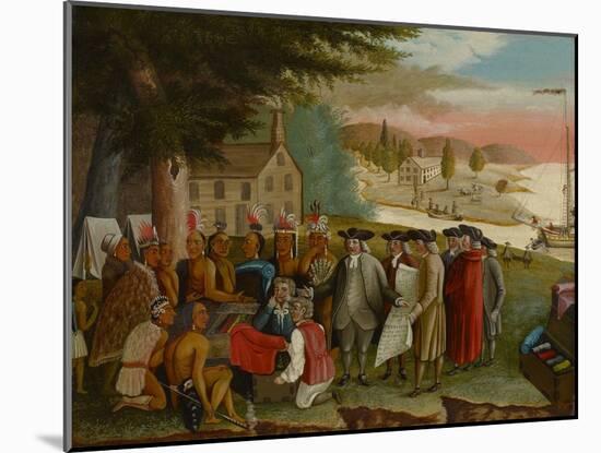 Penn's Treaty with the Indians, C.1830-40 (Oil on Canvas)-Edward Hicks-Mounted Giclee Print