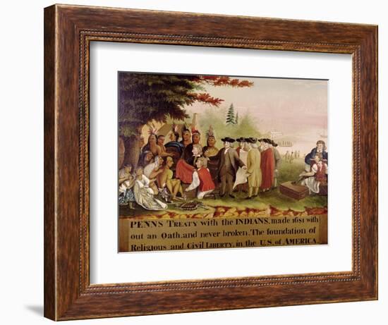 Penn's Treaty with the Indians circa 1840-Edward Hicks-Framed Giclee Print