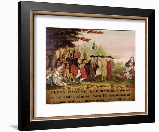 Penn's Treaty with the Indians circa 1840-Edward Hicks-Framed Giclee Print