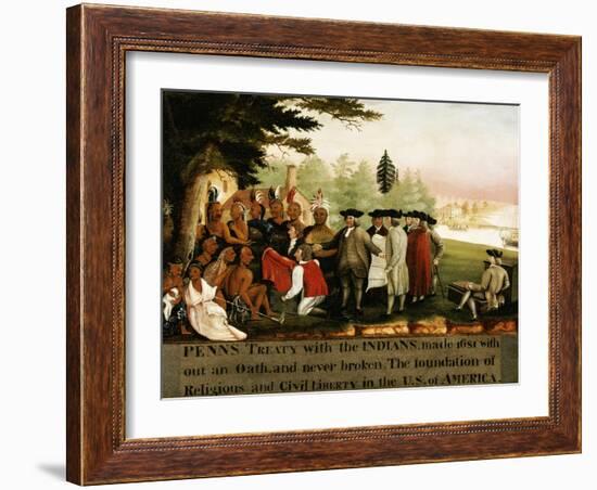 Penn's Treaty with the Indians-Edward Hicks-Framed Giclee Print