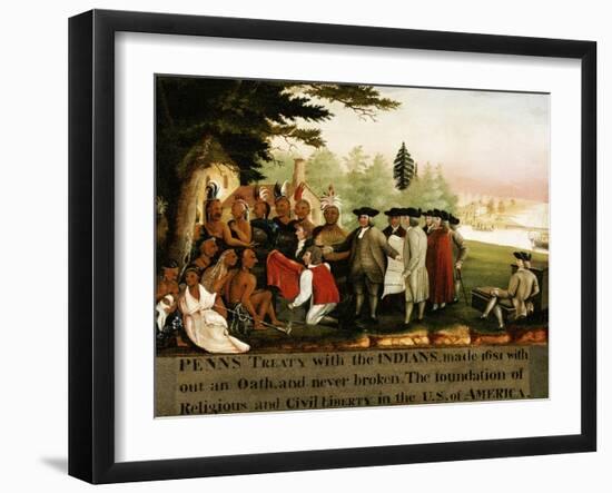 Penn's Treaty with the Indians-Edward Hicks-Framed Giclee Print