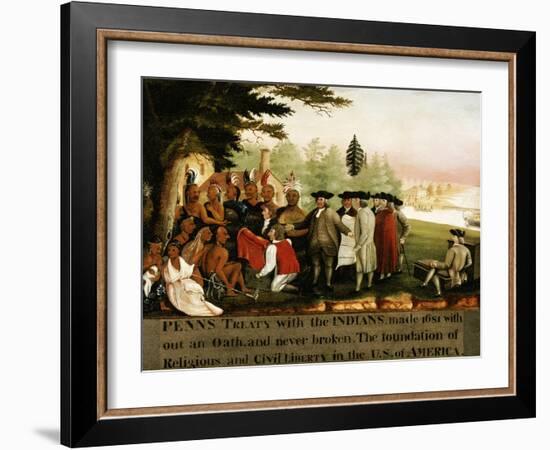 Penn's Treaty with the Indians-Edward Hicks-Framed Giclee Print