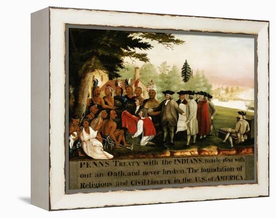 Penn's Treaty with the Indians-Edward Hicks-Framed Premier Image Canvas