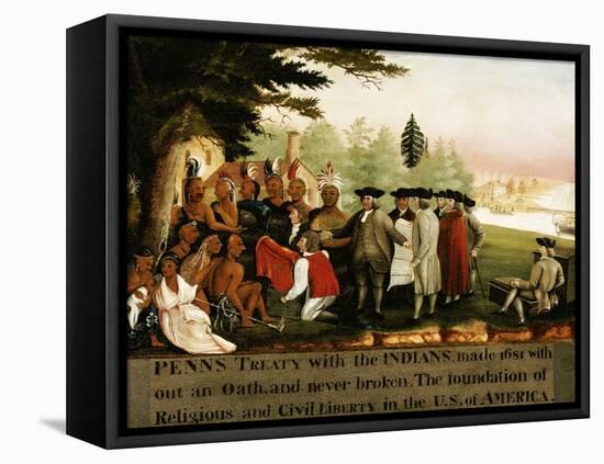 Penn's Treaty with the Indians-Edward Hicks-Framed Premier Image Canvas