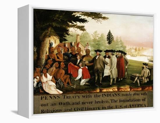 Penn's Treaty with the Indians-Edward Hicks-Framed Premier Image Canvas