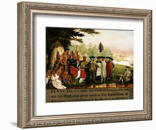 Penn's Treaty with the Indians-Edward Hicks-Framed Giclee Print