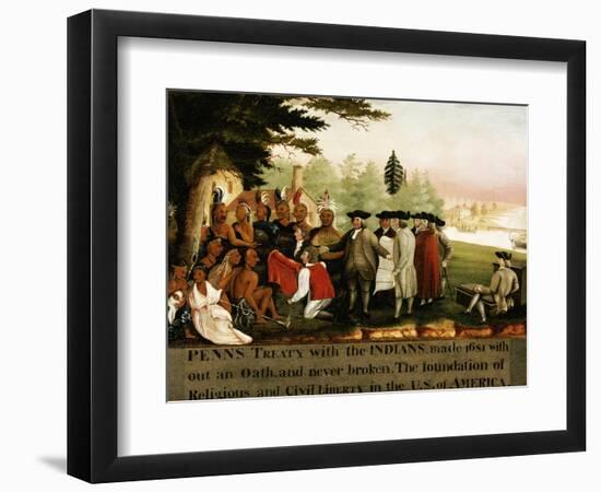 Penn's Treaty with the Indians-Edward Hicks-Framed Giclee Print