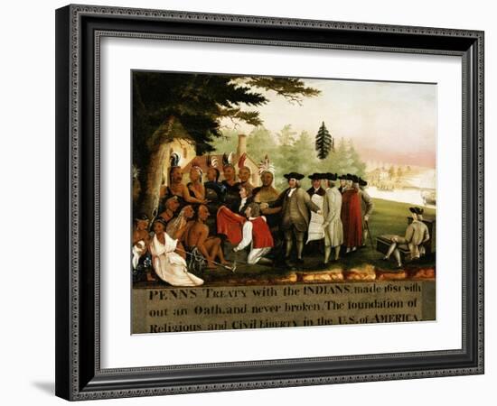 Penn's Treaty with the Indians-Edward Hicks-Framed Giclee Print