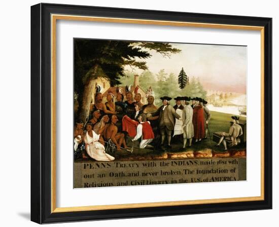 Penn's Treaty with the Indians-Edward Hicks-Framed Giclee Print