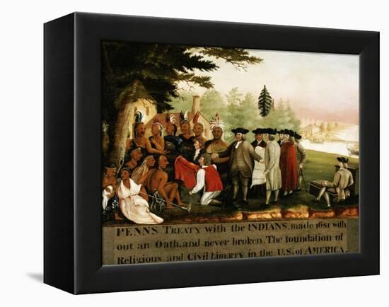 Penn's Treaty with the Indians-Edward Hicks-Framed Premier Image Canvas