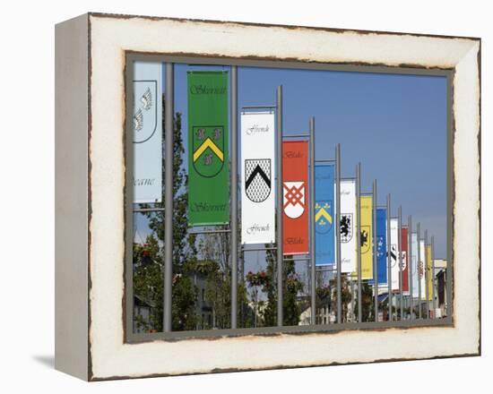 Pennants in Eyre Square Representing the Tribes of Galway, County Galway, Connacht, Ireland-Gary Cook-Framed Premier Image Canvas