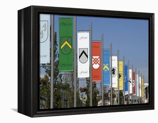 Pennants in Eyre Square Representing the Tribes of Galway, County Galway, Connacht, Ireland-Gary Cook-Framed Premier Image Canvas