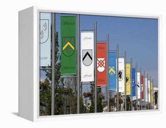 Pennants in Eyre Square Representing the Tribes of Galway, County Galway, Connacht, Ireland-Gary Cook-Framed Premier Image Canvas