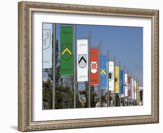 Pennants in Eyre Square Representing the Tribes of Galway, County Galway, Connacht, Ireland-Gary Cook-Framed Photographic Print