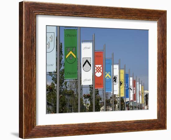 Pennants in Eyre Square Representing the Tribes of Galway, County Galway, Connacht, Ireland-Gary Cook-Framed Photographic Print