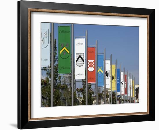 Pennants in Eyre Square Representing the Tribes of Galway, County Galway, Connacht, Ireland-Gary Cook-Framed Photographic Print