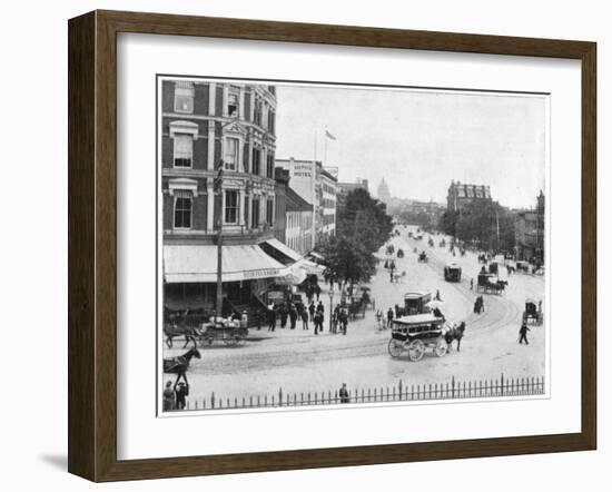 Pennsylvania Avenue, Washington DC, Late 19th Century-John L Stoddard-Framed Giclee Print
