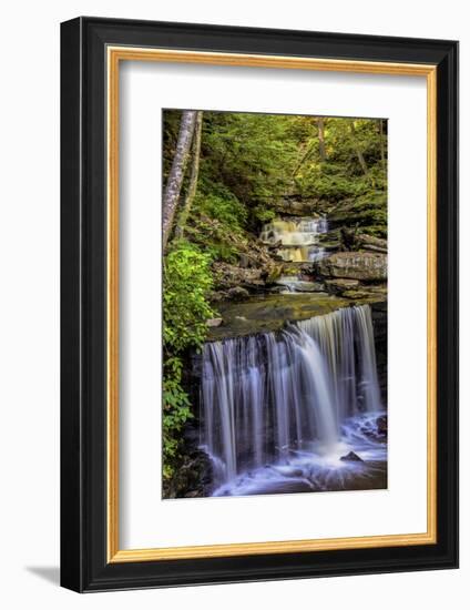 Pennsylvania, Benton, Ricketts Glen SP. Delaware Falls Cascade-Jay O'brien-Framed Photographic Print