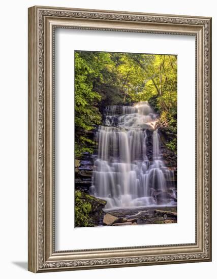 Pennsylvania, Benton, Ricketts Glen State Park. Ganoga Falls Cascade-Jay O'brien-Framed Photographic Print