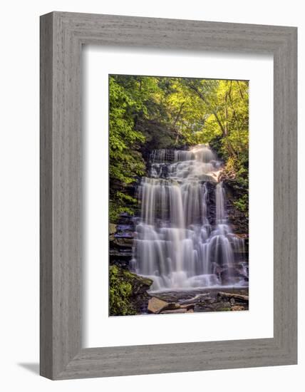 Pennsylvania, Benton, Ricketts Glen State Park. Ganoga Falls Cascade-Jay O'brien-Framed Photographic Print