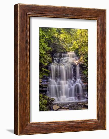 Pennsylvania, Benton, Ricketts Glen State Park. Ganoga Falls Cascade-Jay O'brien-Framed Photographic Print