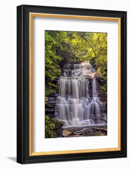 Pennsylvania, Benton, Ricketts Glen State Park. Ganoga Falls Cascade-Jay O'brien-Framed Photographic Print