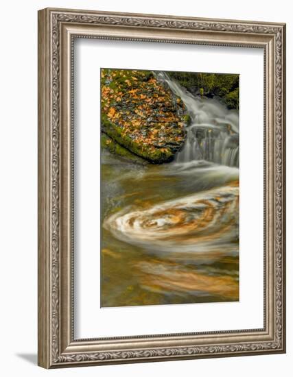 Pennsylvania, Delaware Water Gap NRA. Waterfall and Swirling Pool-Jay O'brien-Framed Photographic Print