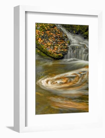 Pennsylvania, Delaware Water Gap NRA. Waterfall and Swirling Pool-Jay O'brien-Framed Photographic Print