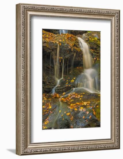 Pennsylvania, Delaware Water Gap NRA. Waterfall over Rocks-Jay O'brien-Framed Premium Photographic Print